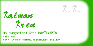 kalman kren business card